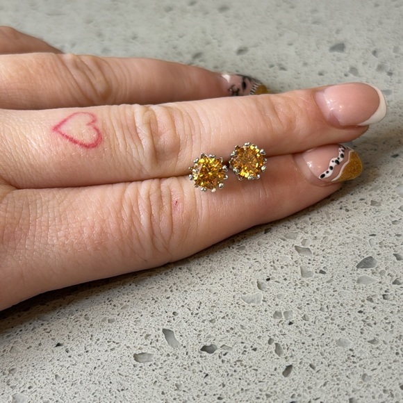 MOISSANITE - #20 ER0692 Champagne 2.0 CTW Stud Earrings - Picture 7 of 7